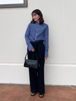 ATTISESSION＞ストライプ スリム シャツ