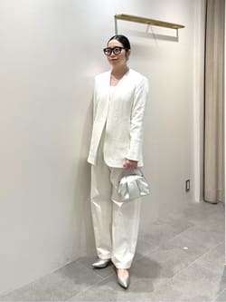 conte＞ラップ チノ テーパードワイドパンツ