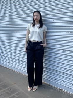 ATTISESSION＞ベルト 2タック ストレート パンツ