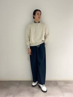 6(ROKU)＞タック パンツ ネイビー