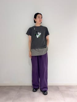 6(ROKU)＞コットンレーヨン タックパンツ