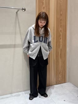 ATTISESSION＞コットン ストライプ スリム シャツ