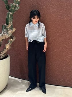 6(ROKU)＞コットン チノ パンツ ブラック