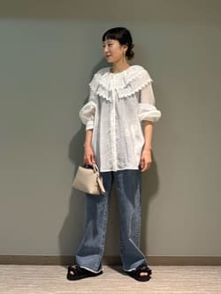 別注】＜dahl'ia＞ビッグフリルカラー シャツ