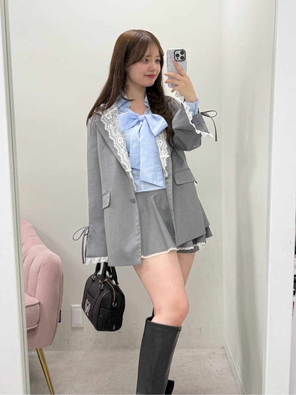 Belle Charme】リボン付きスクエアロングブーツ | OLIVE des OLIVE