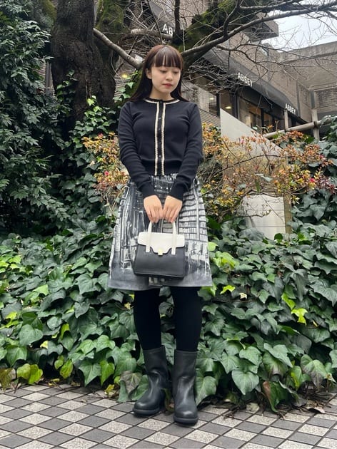 レザー スナップボタン ブーツ 