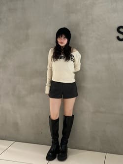SLY | 【SNSで話題の美脚チートブーツ！】SQUARE TOE KNEE ブーツ