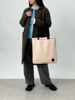 ネイチャーズ 無染色ヤク グレンチェック柄 ジャガードニットコート