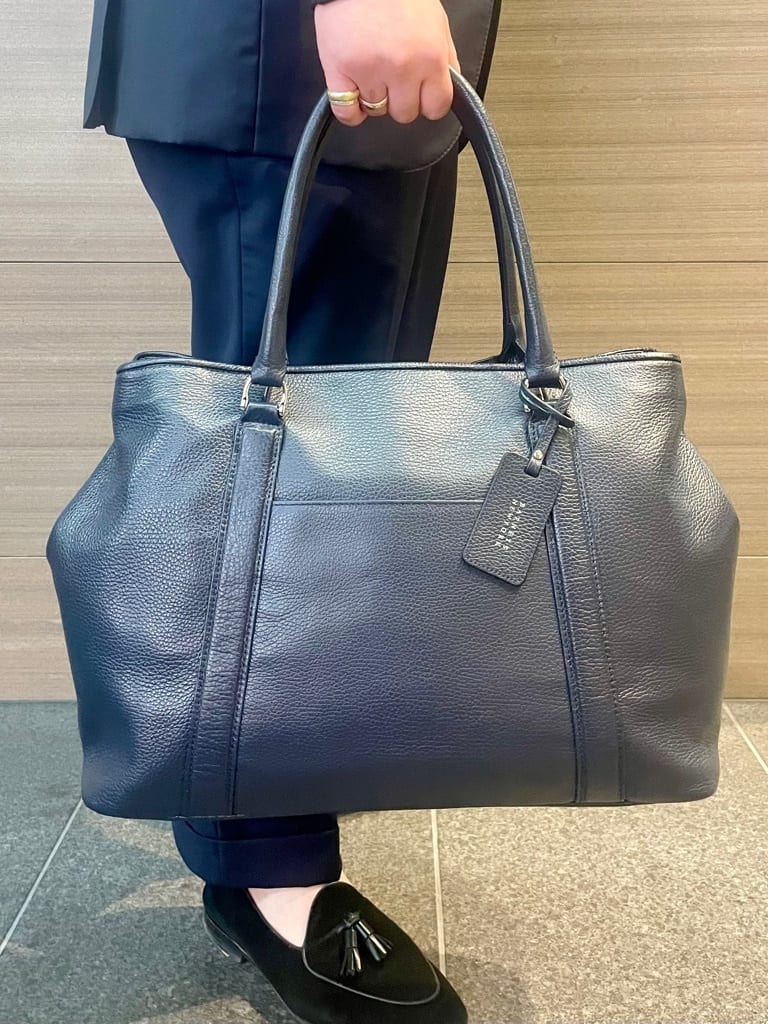 Pyloot×バーニーズNY 本革2WAYビジネスバッグ ネイビー Pyloot