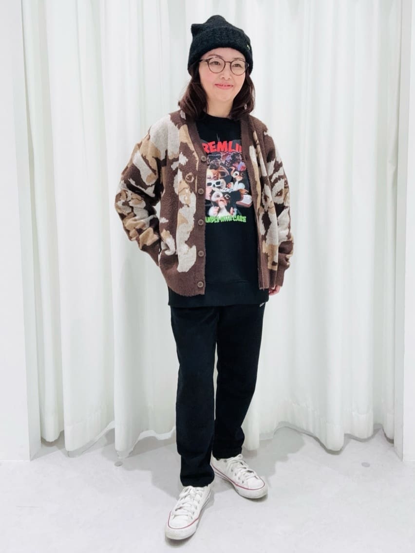 ギズモ ハニカミ パターン｜ジャカードVネックカーディガン｜ユニ