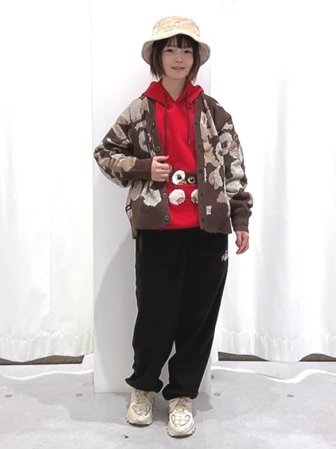 ギズモ ハニカミ パターン｜ジャカードVネックカーディガン｜ユニ