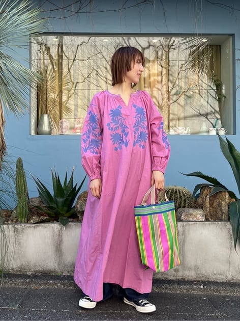 Cotton Linen Big Flower Embroidery Dress | Pasand by ne Quittez