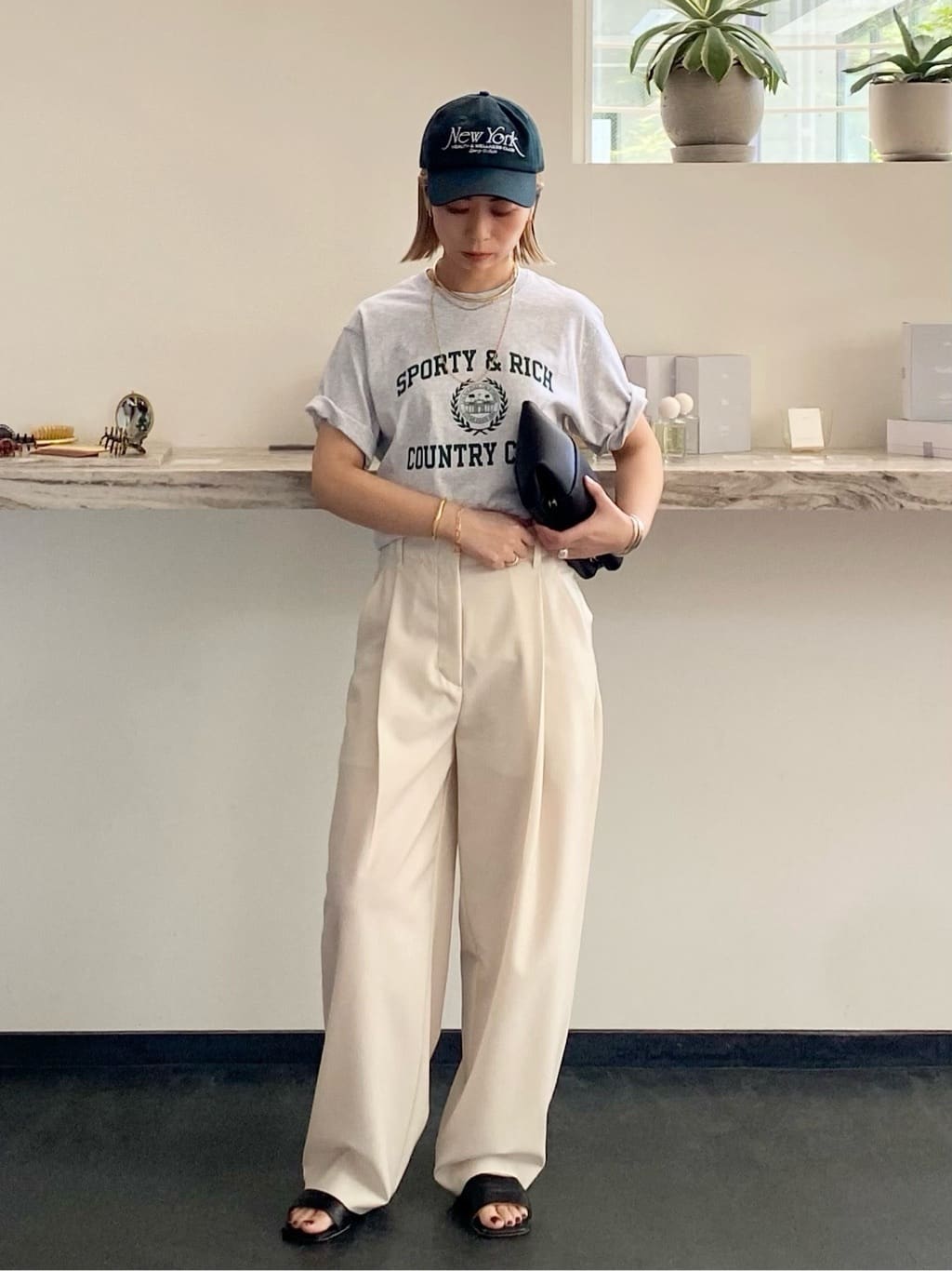 MARIHA】Silent Rain ネックレス ロングレクタングルチェーン40㎝｜THE