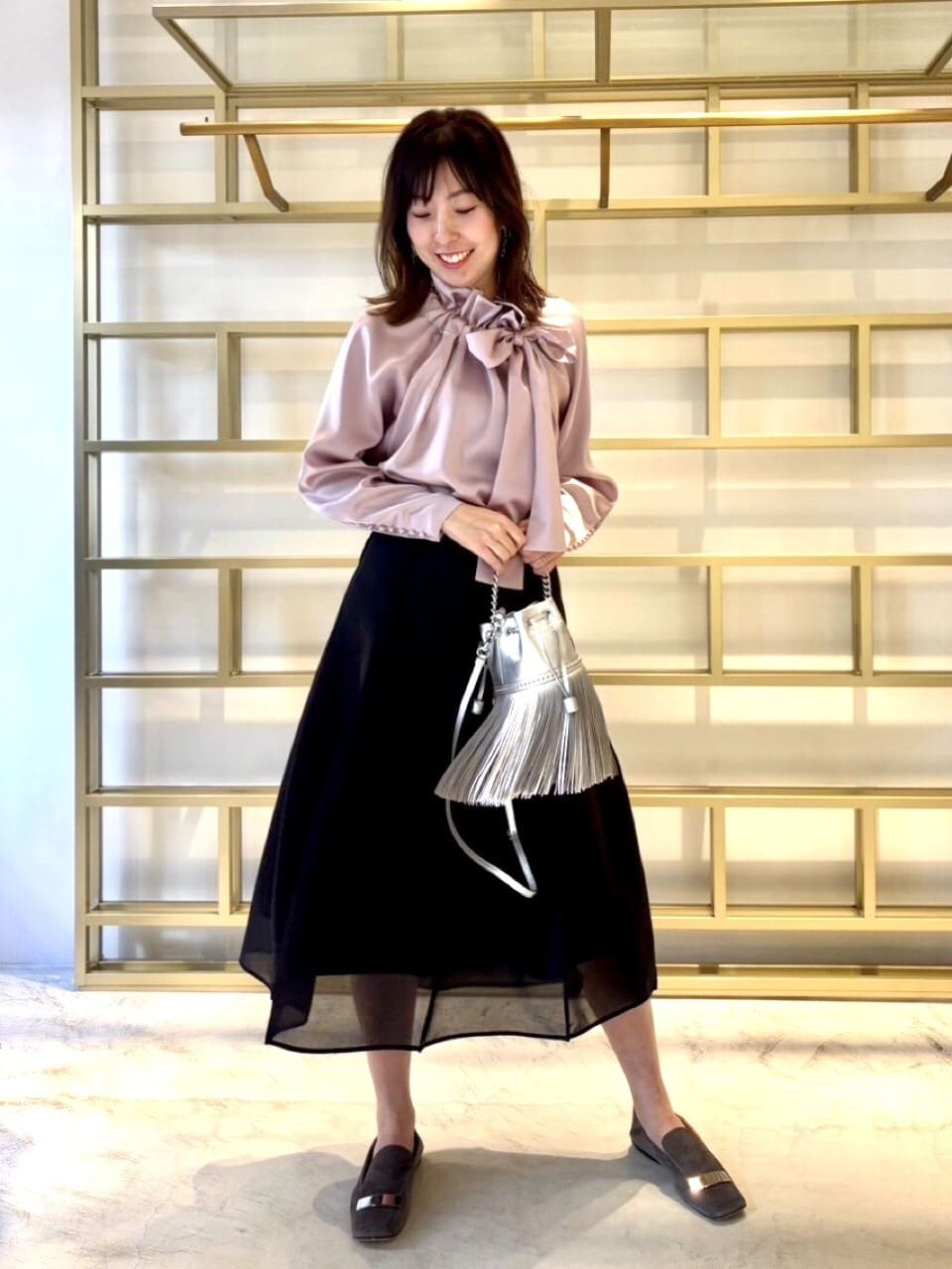 ロングセラー】サテンリボンブラウス｜DESIGNWORKS / デザインワークス