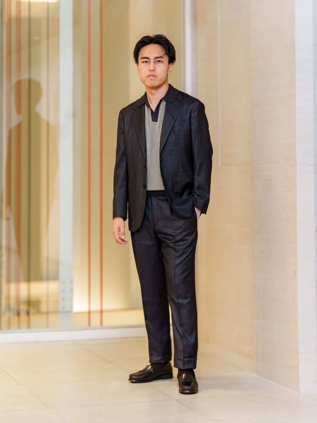 GOOVI／ジャケット／ウールキュプラ／デニムルックシャンブレー | SUIT