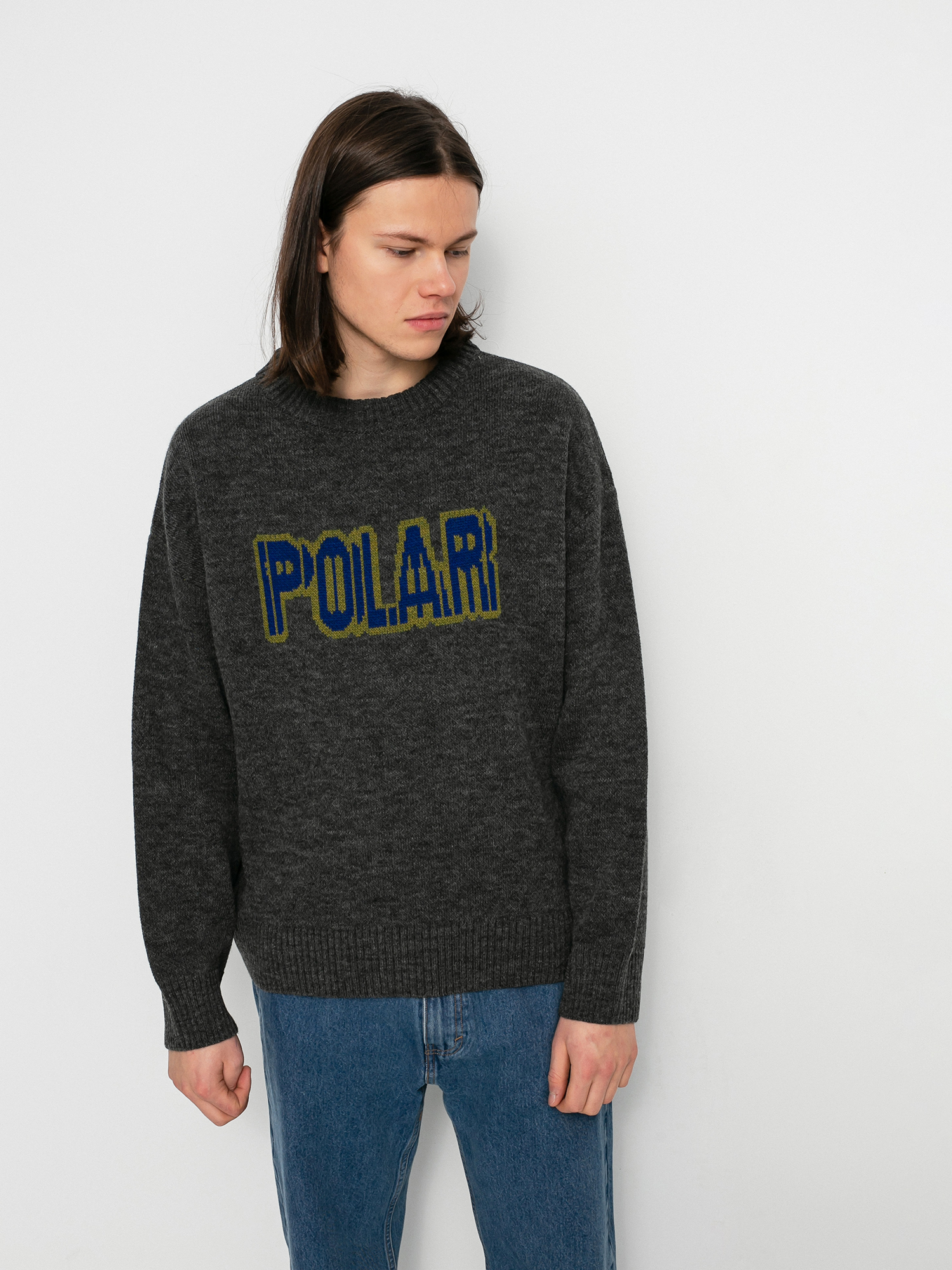 Polar Skate Earthquake Logo Knit Sweater - grey (grey)