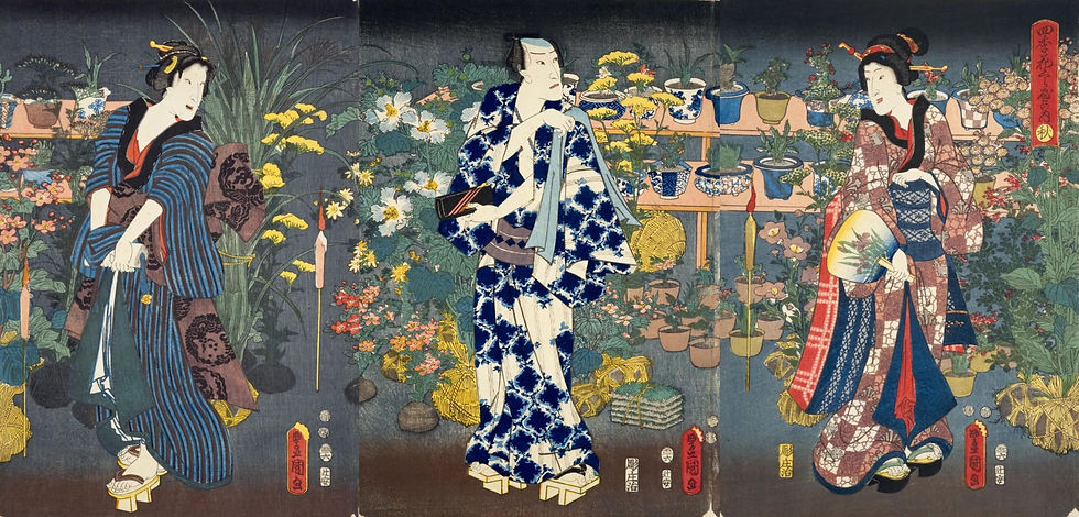 歌川豊国（三代）が描く、江戸の四季と花卉の美：錦絵帖が誘う日本の