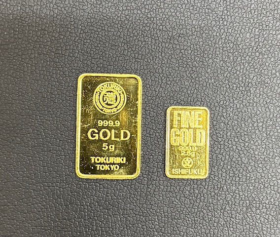 AU999.9 徳力インゴット5g、石福インゴット2.5g