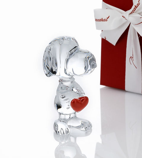 Baccarat バカラ ハート スヌーピー 11.3cm 名入れ彫刻代込み