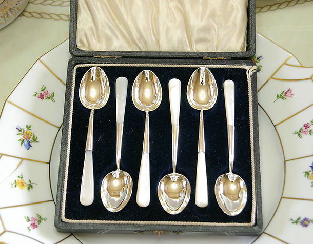 フランス／H.Soufflot】純銀／フォーク＆スプーン 2セット フランス