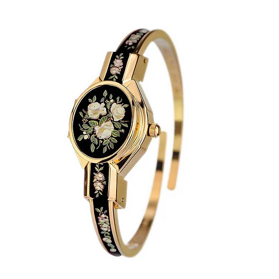 André Mouche - ROSE, Gold, black - 136-04021 - Swiss Made Watch