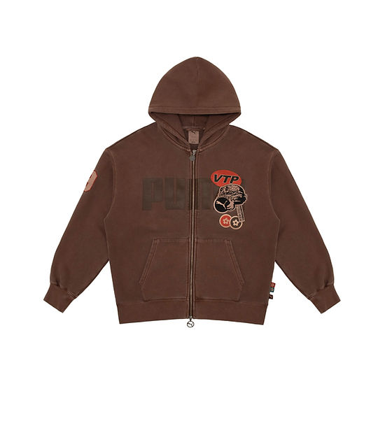 ぽ*と様 TREASURE PULSE ON ジップアップフーディー BROWN TREASURE