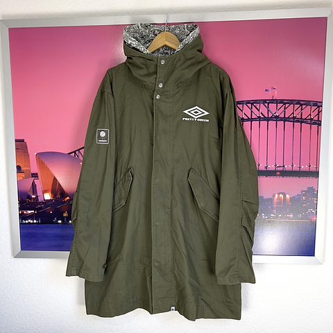 Pretty Green X Umbro Parka Jacket Coat | XL | Liam Gallagher Oasis 90s
