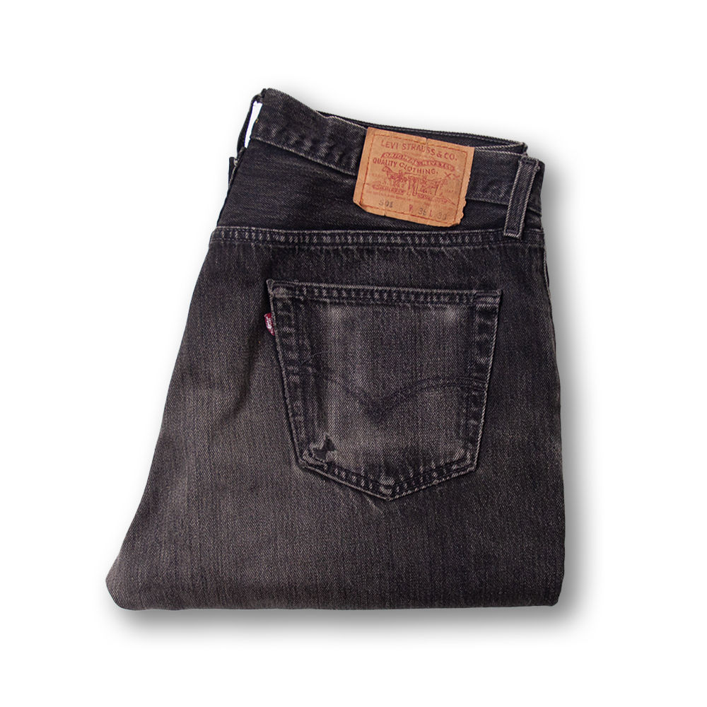 W36 L30 1995s Levi's 501 Sulfer Black Jeans Made in USA | FREEWAY