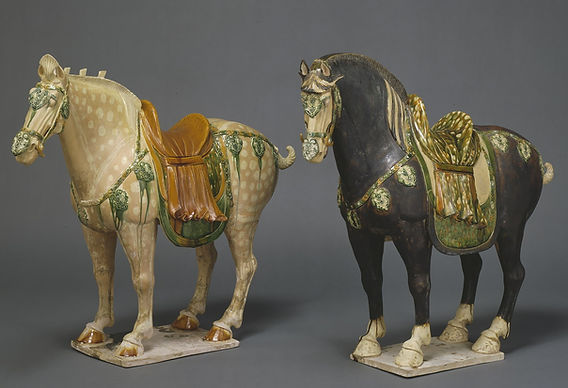 貴重 唐三彩 踏馬 紅木箱 時代物 送料込み250118 貴重 唐三彩 踏馬