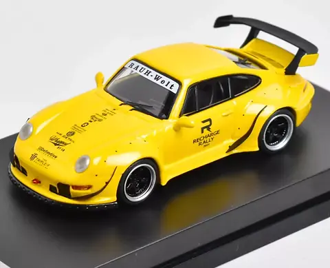 PORSCHE RWB 993 YELLOW 1/64 SCALE DIECAST CAR MODEL BY XF MODELS