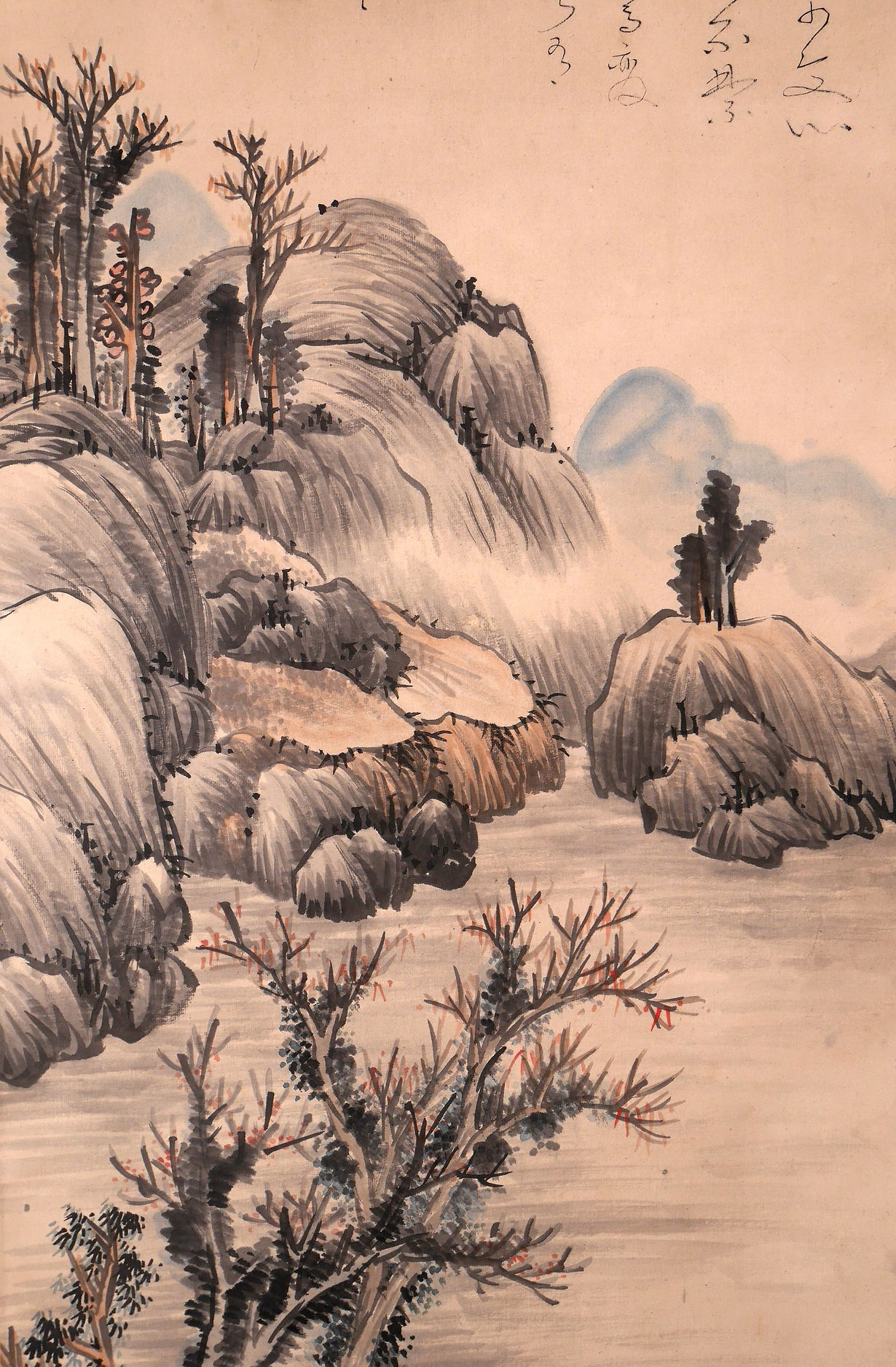 真作】下村為山/雪景画賛/山水図/掛軸/名家伝来/AC-308 真作】下村為山