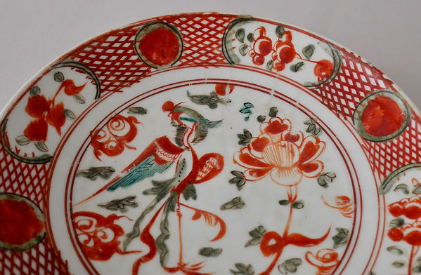 中国美術 陶磁器 | 呉須赤絵鳳凰牡丹文盤 明末 17C | gallery陽々