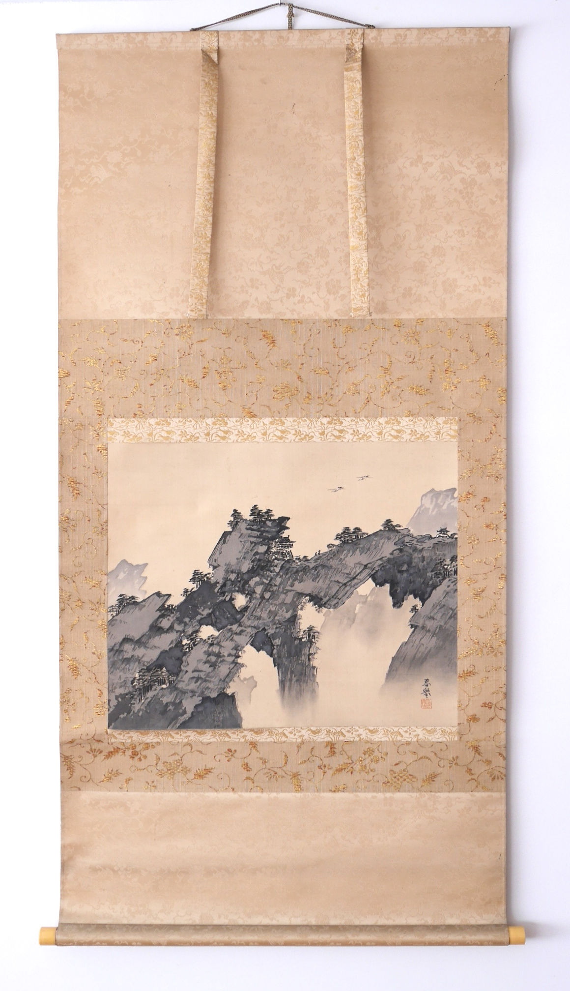 ♥掛軸雪景図原田 芳洲 掛け軸骨董品