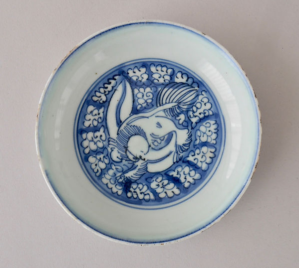 中国美術 陶磁器 | 古染付獅子図小盤 明末 17C | gallery陽々youyou | 山梨