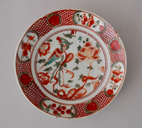 中国美術 陶磁器 | 呉須赤絵鳳凰牡丹文盤 明末 17C | gallery陽々