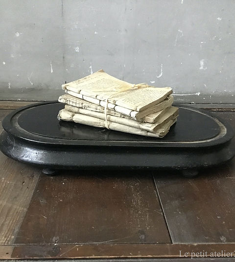 フランス アンティーク グローブドマリエ 台座 木製 黒塗装 ナポレオン