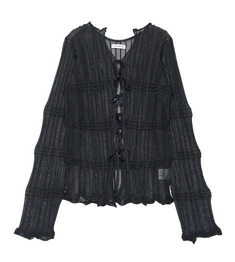 SHEER FLOW CARDIGAN -BLACK | OPEN SESAME CLUB