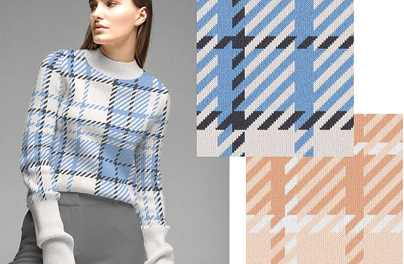 ブログ）チェック柄のニットデータを作成する