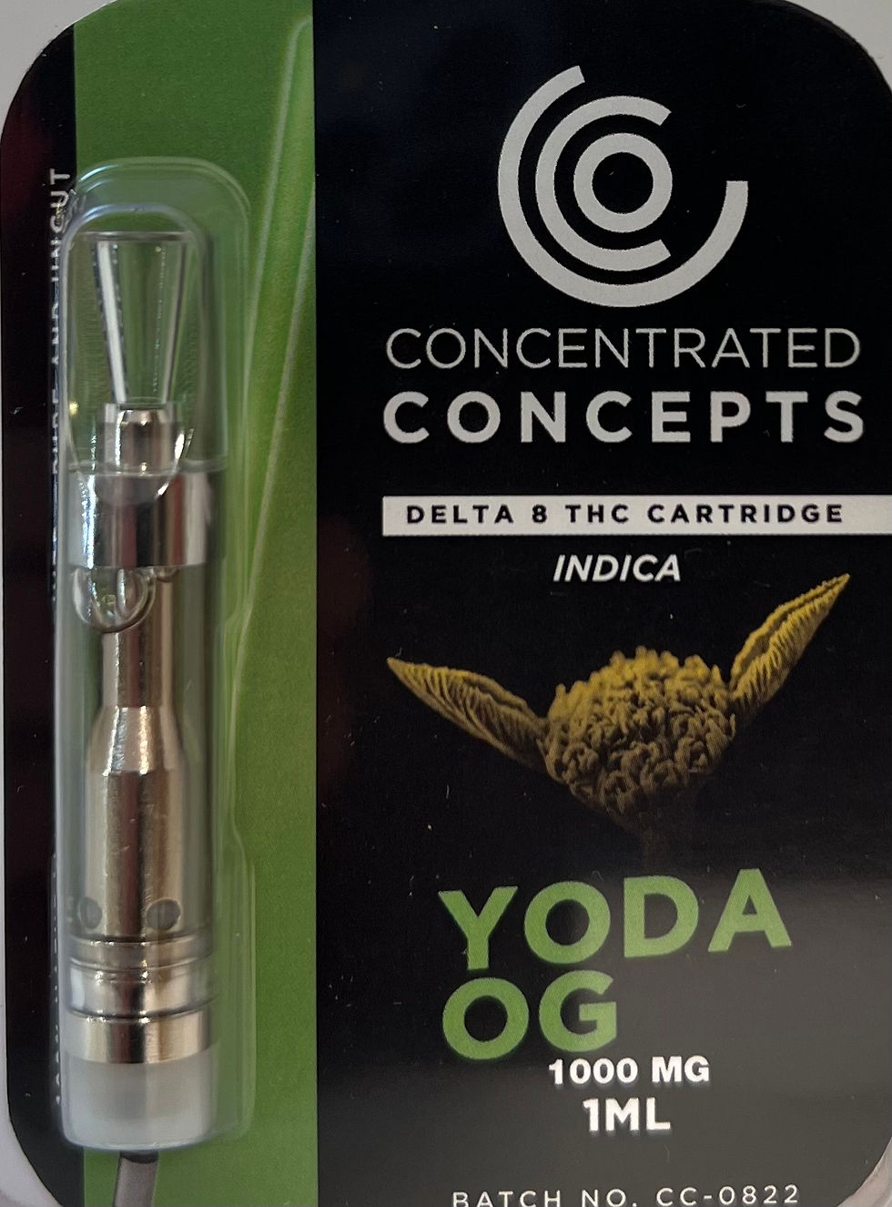 Concentrated Concepts, Delta-8 THC Vape Cartridge, Yoda OG | Kron