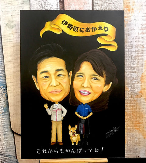 似顔絵2人(A3サイズ・二頭身) | mominoki