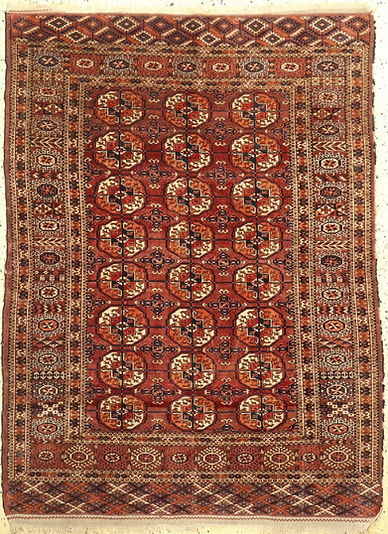 トルクメン テッケ族 (テケ族) トライバルラグ トルクメニスタン 1900