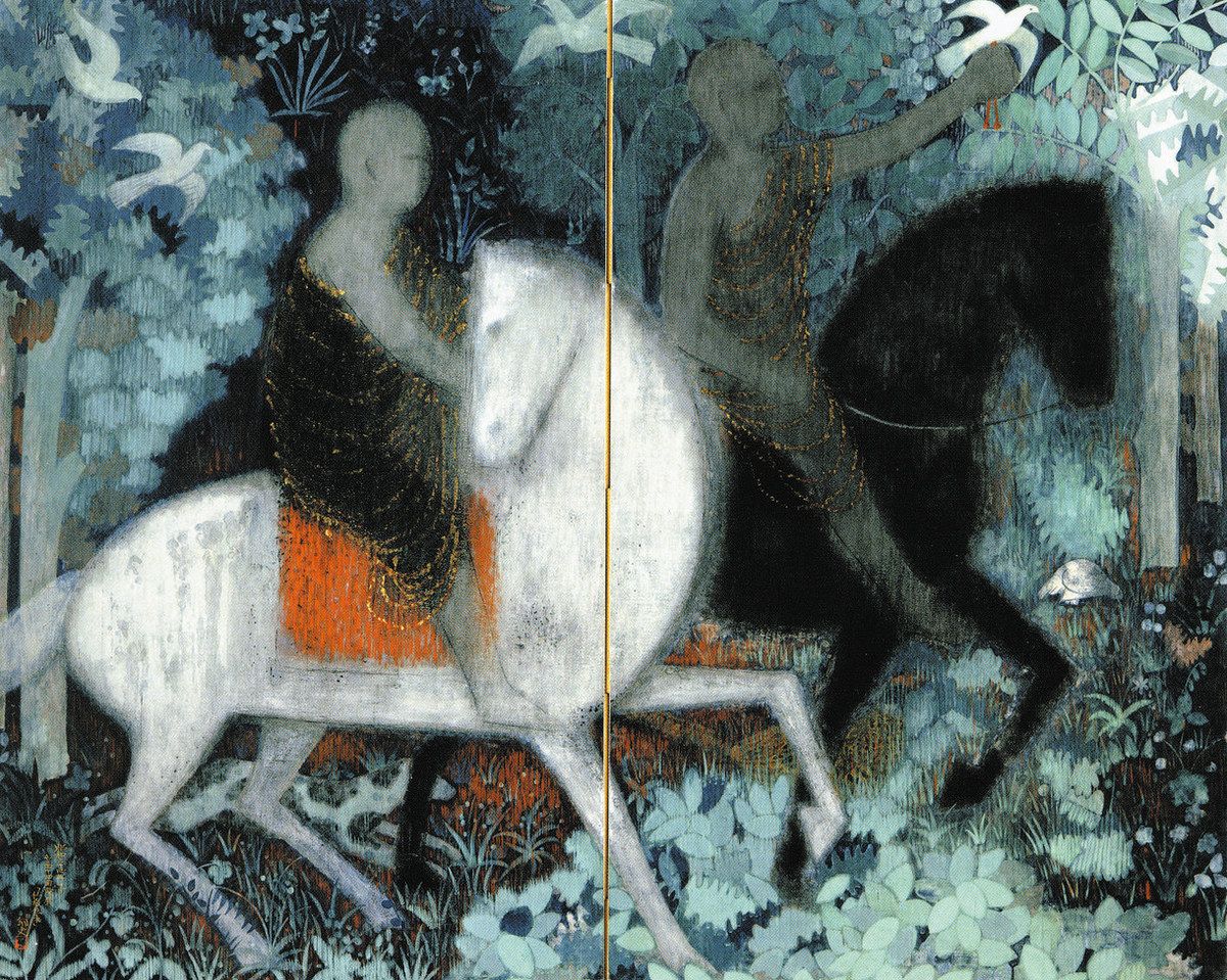 カジュアル美術館＞平山郁夫《シルクロード行くキャラバン－西・月