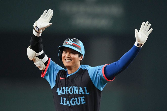 画像】大谷翔平がMLBオールスターゲームで放ったホームランをプレー