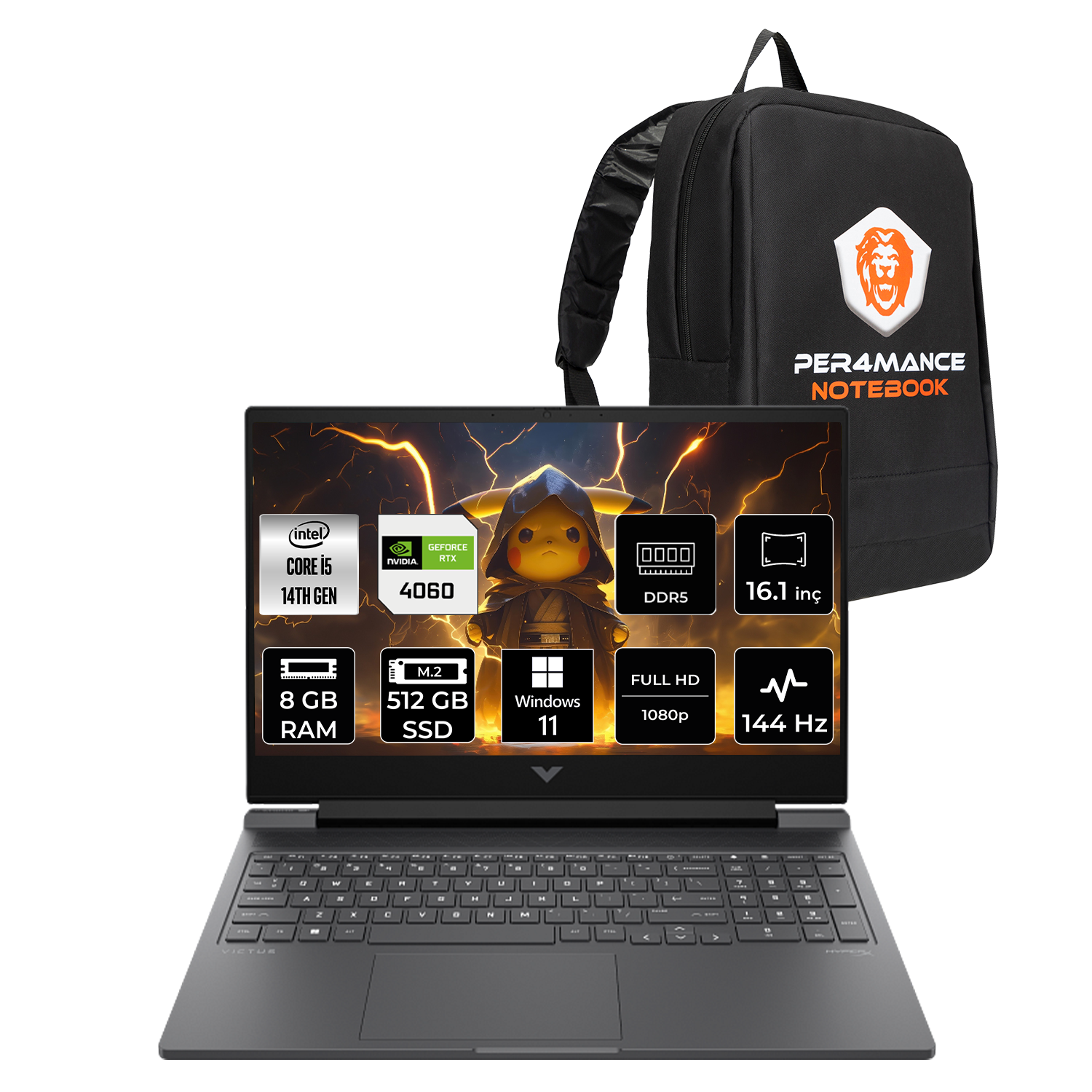 Hp Victus 16 Intel Core I5 14450HX 8gb 512GB SSD RTX4060/8GB 16.1