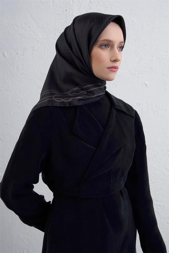 Armine Tivil Saf İpek Eşarp 9404-07 Bronz Kahve Karışık Desen Renk