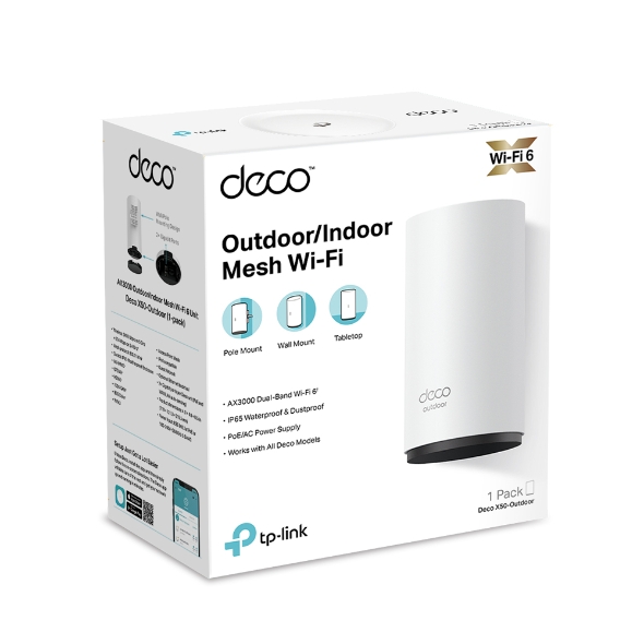 Deco X50-Outdoor | AX3000 Outdoor / Indoor Whole Home Mesh WiFi 6