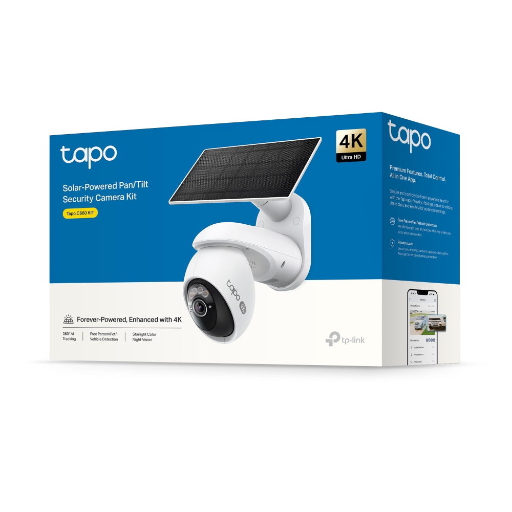 Tapo C660 KIT | Solar-Powered Pan/Tilt Security Camera Kit | TP-Link