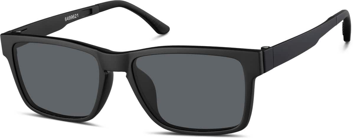 Black Rectangle Magnetic Snap-On Set #6499621 | Zenni Optical Canada