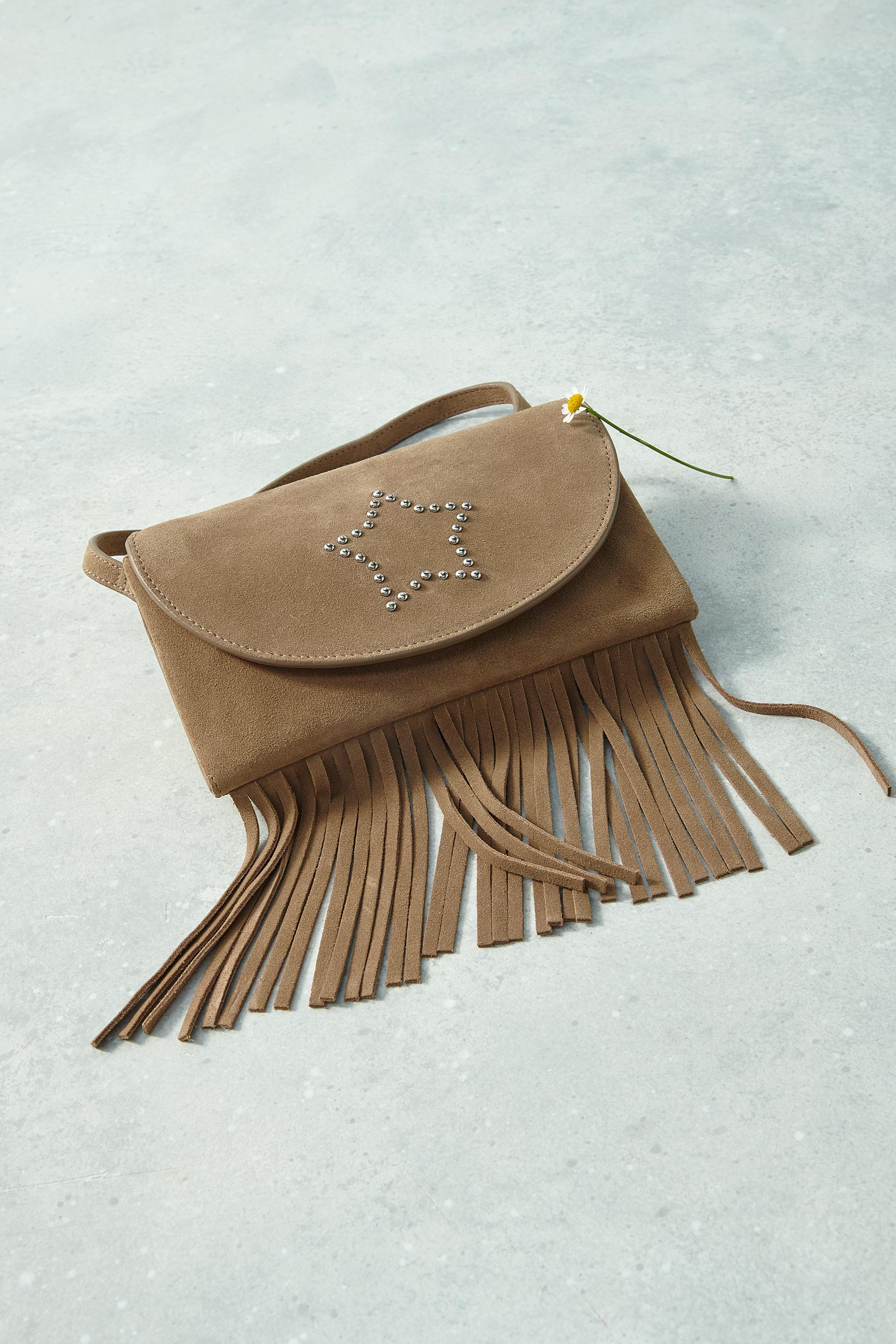 FRINGED LEATHER BAG - Brown | ZARA United States