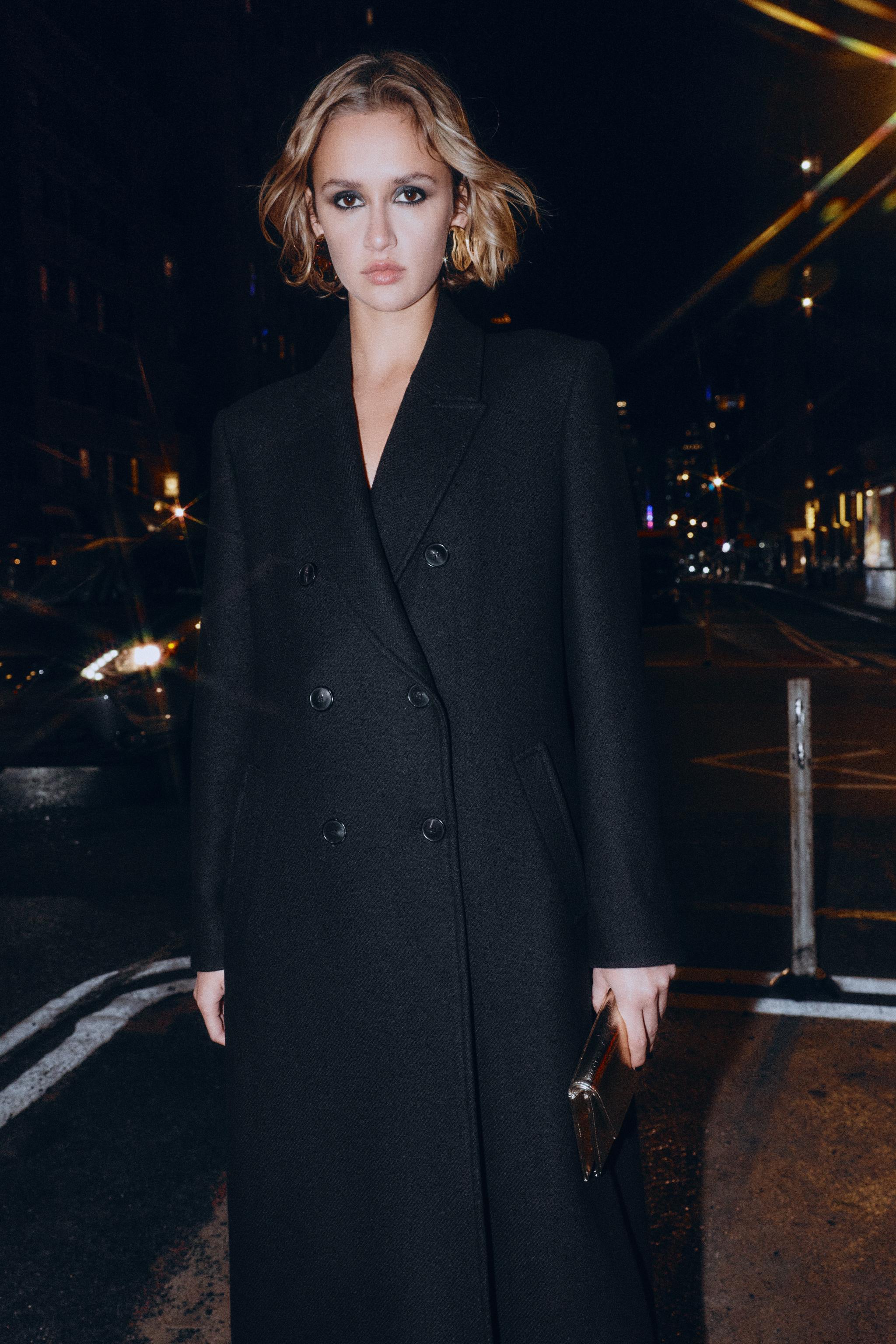 DOUBLE-BREASTED LONG COAT - Black | ZARA United States